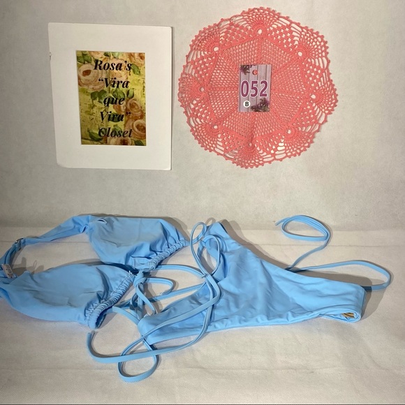 Qinsen Sexy Straps Halter Cross Front High Cut Thong 2 Piece Bikini Swimsuit Set - Picture 7 of 11